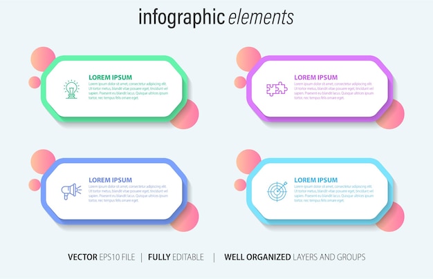 Vector de visualización de datos de elementos de infografía