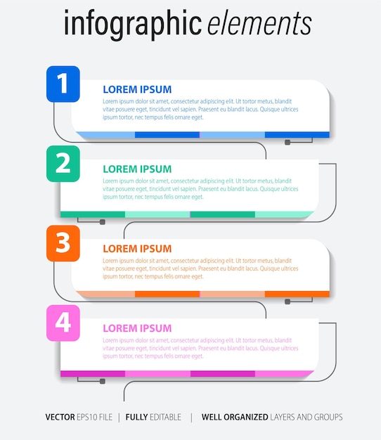 Vector de visualización de datos de elementos de infografía