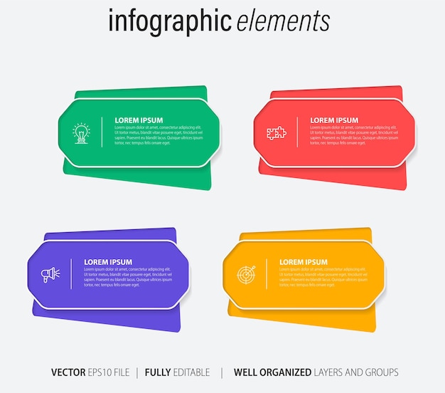 Vector de visualización de datos de elementos infográficos