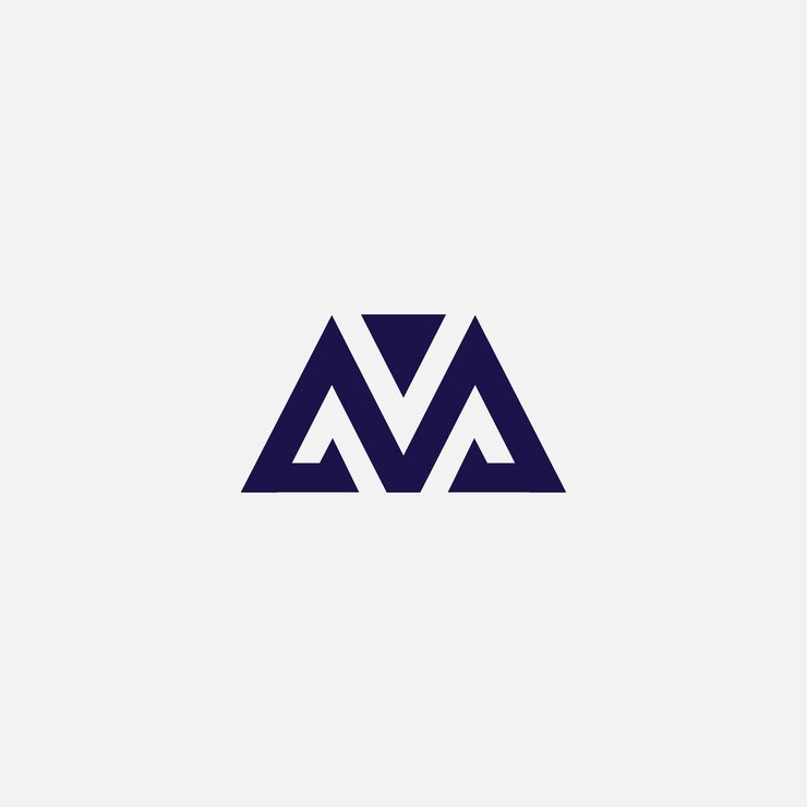 Vector vm o mv último logotipo e icono