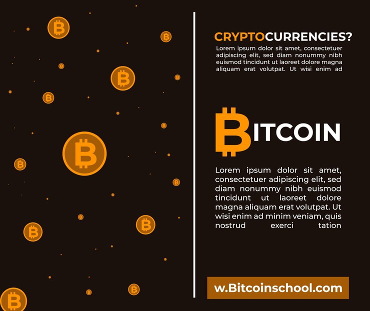 Vector vector volante de muchas monedas llamadas tecnología bitcoin y concepto de dinero digital crisis financiera