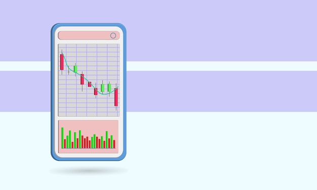 Vector y volumen del icono de la barra de velas, tema del mercado de valores para la inversión, efecto de tendencia bajista.