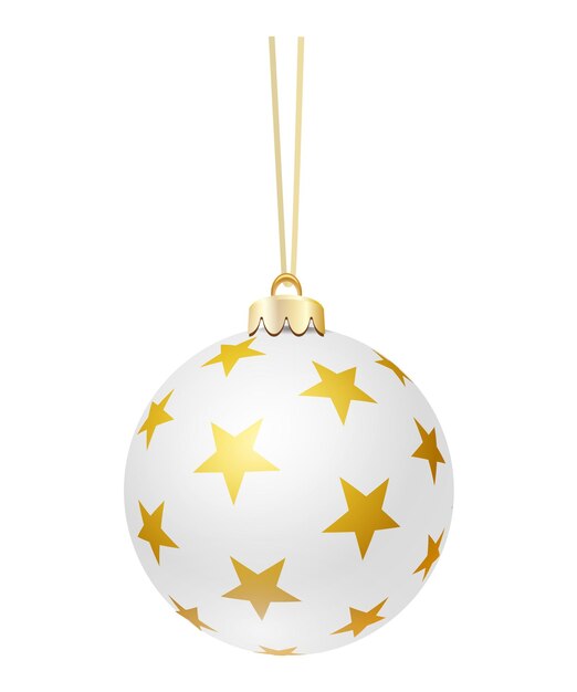 Vector volumétrico bola blanca de Navidad6