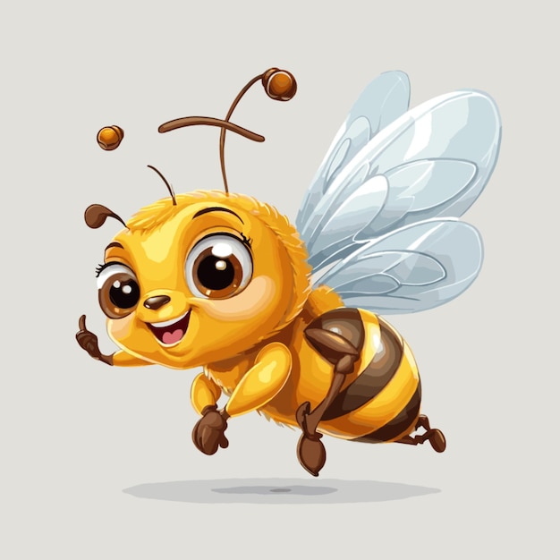 Vector de vuelo de abeja melífera en un fondo blanco