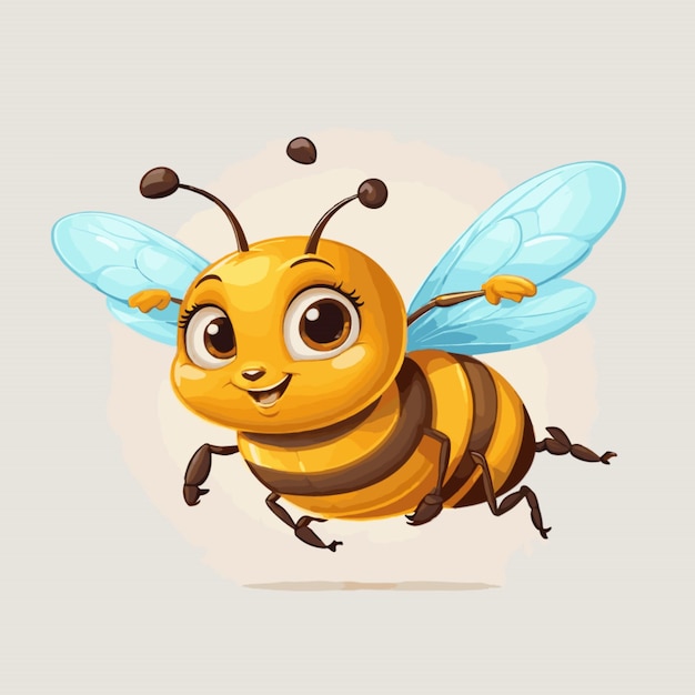 Vector de vuelo de abeja melífera en un fondo blanco