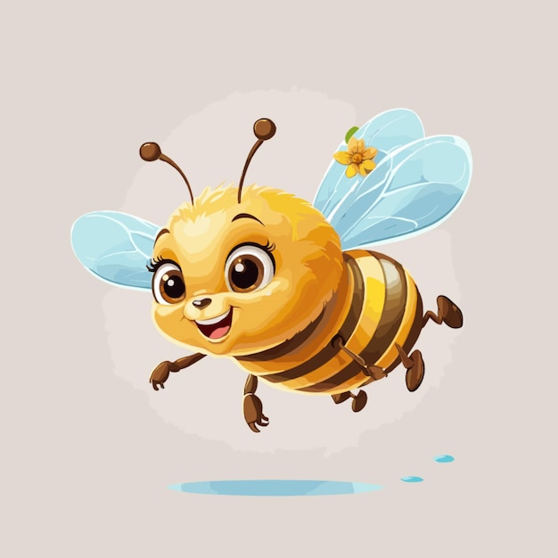 Vector de vuelo de abeja melífera en un fondo blanco