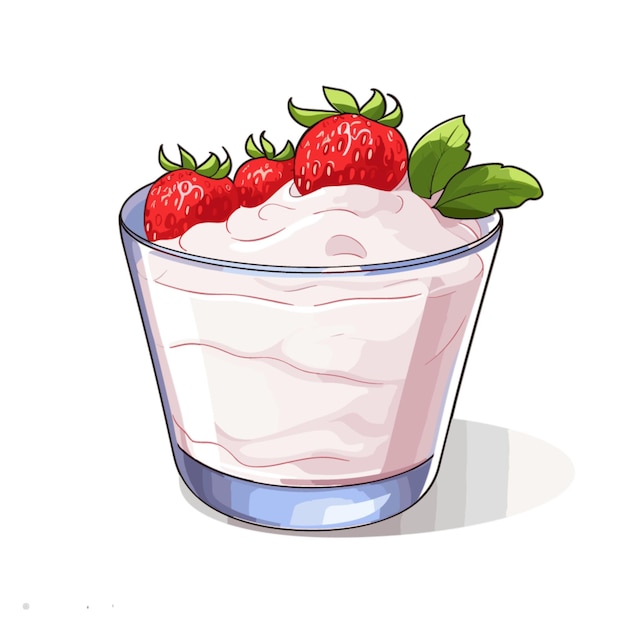 Vector de yogur sobre un fondo blanco