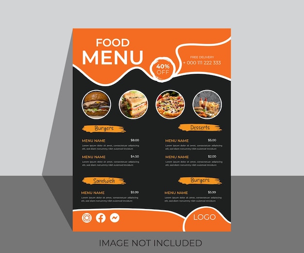 Vector yummy meal menu Instagram or social media post template