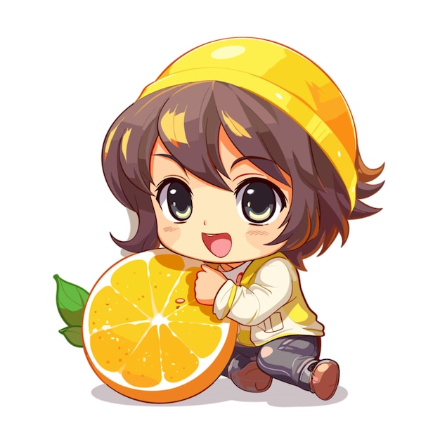 Vector vector yuzu en fondo blanco