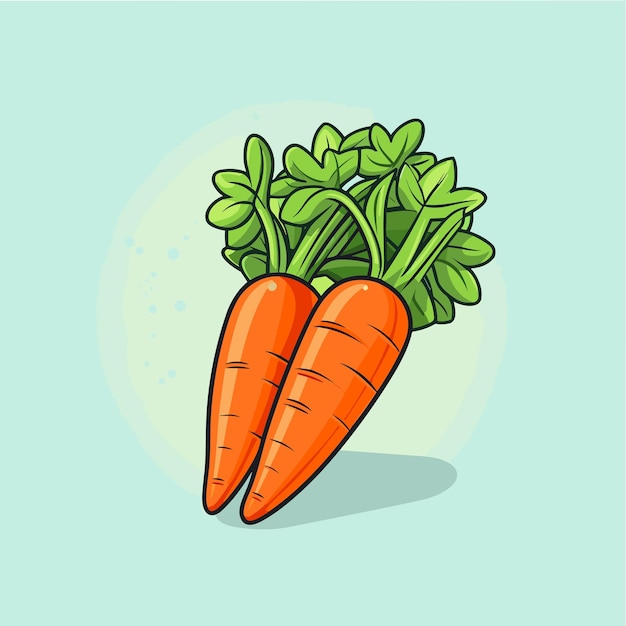 Vector vector, zanahoria, vegetal, caricatura