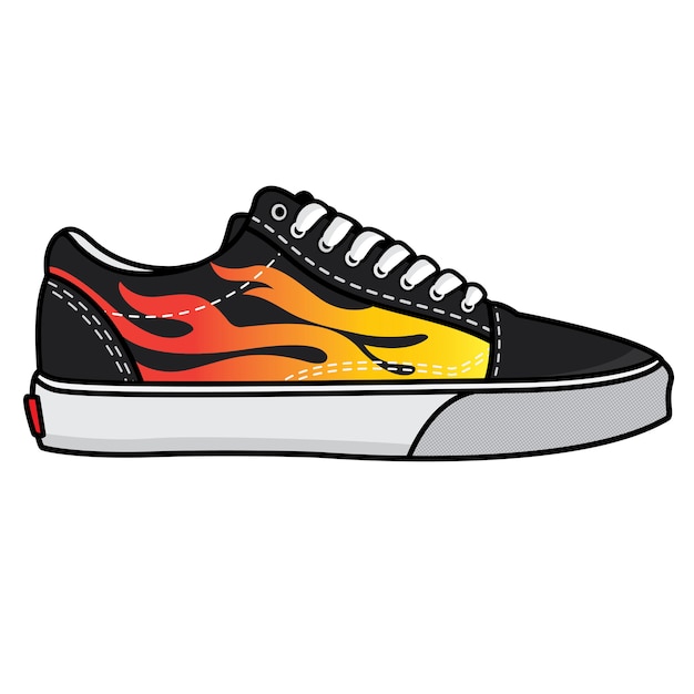 Vector zapatillas de fuego