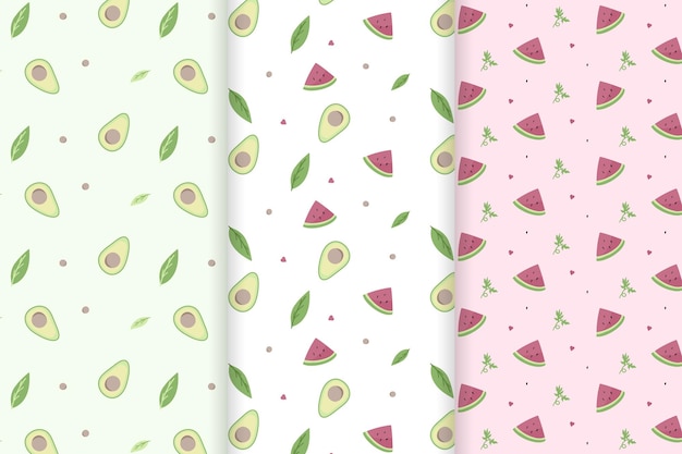 Vectores de aguacate y sandia