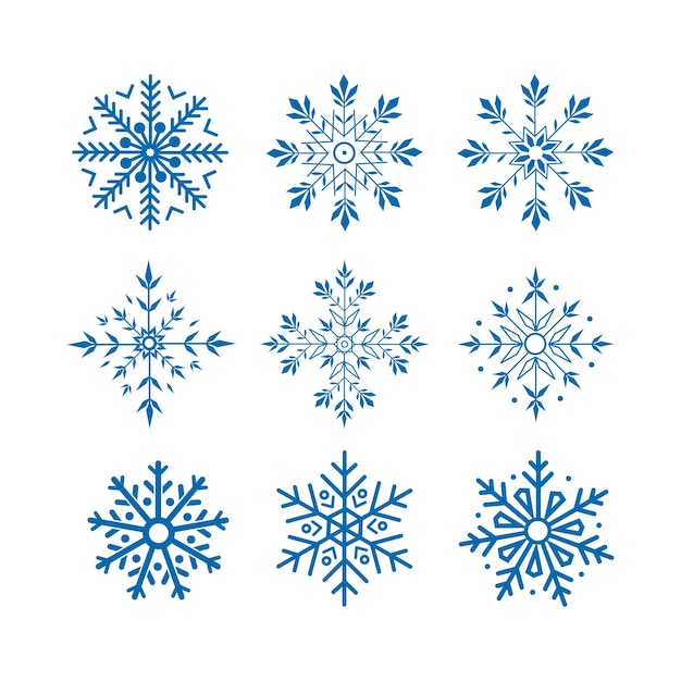 Vectores de copo de nieve. Aislamiento por antecedentes.