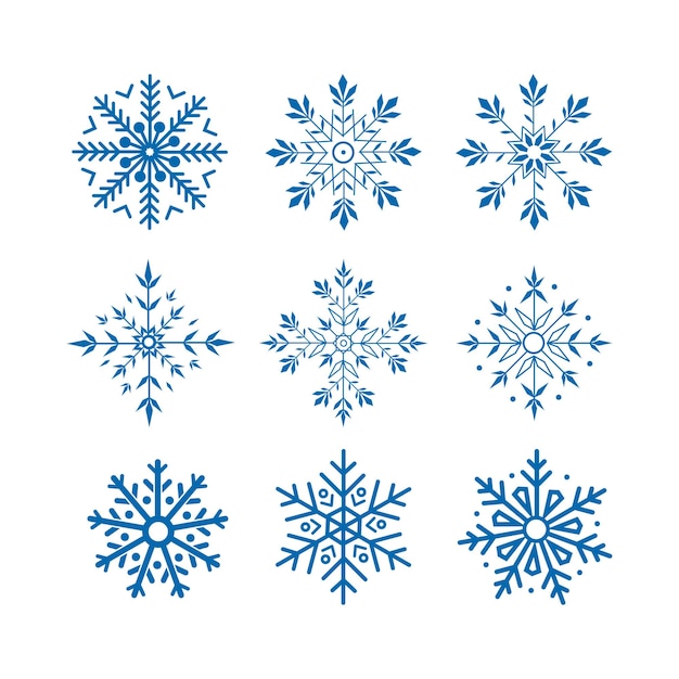 Vector vectores de copo de nieve. aislamiento por antecedentes.