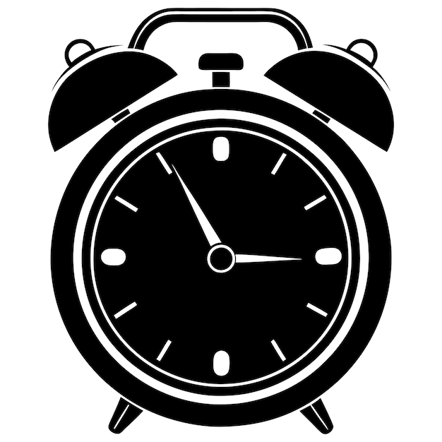 Vectores de despertador dibujados a mano y vectores de reloj únicos y simples aislados