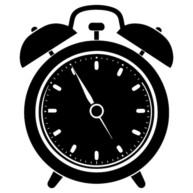 Vectores de despertador dibujados a mano y vectores de reloj únicos y simples aislados