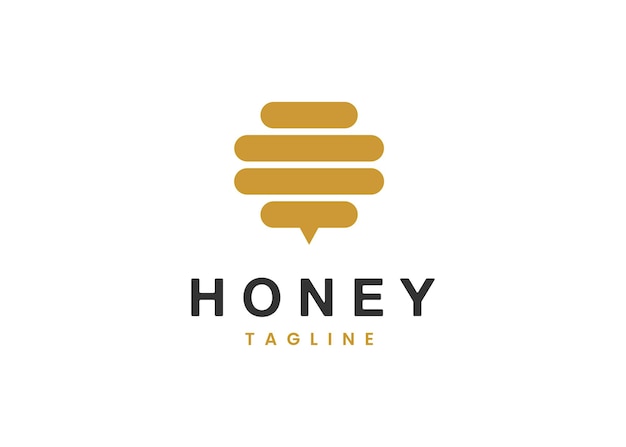 Vectores Diseño de logotipo de abeja de miel. Logo moderno de panal o néctar
