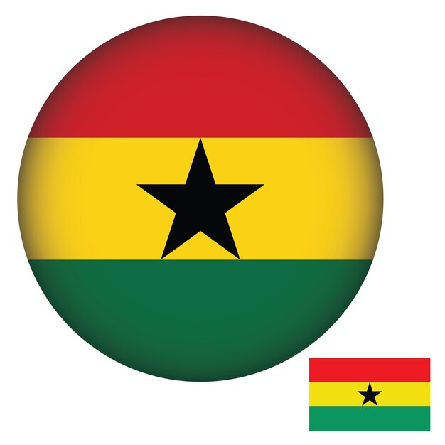 Vectores de forma redonda de la bandera de Ghana