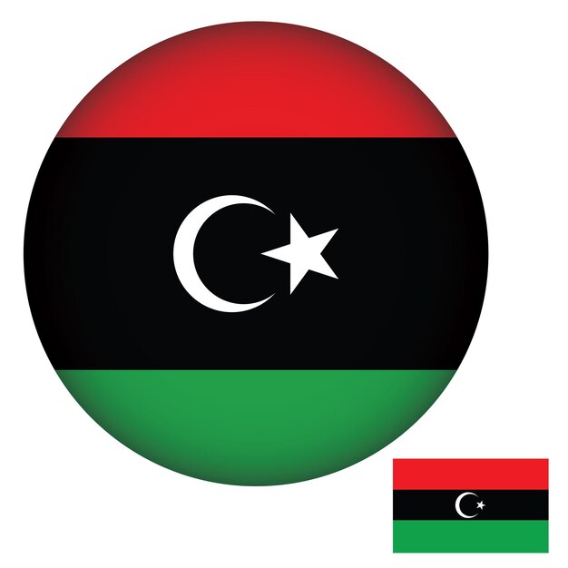 Vectores de forma redonda de la bandera de Libia