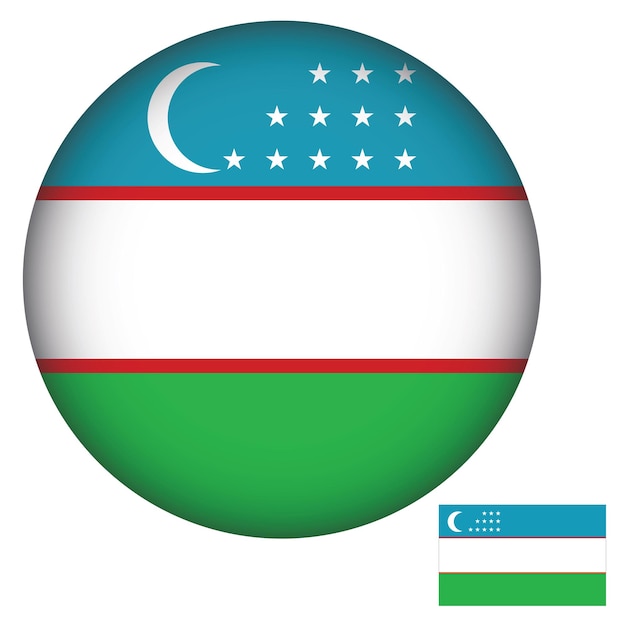 Vector vectores de forma redonda de la bandera de uzbekistán