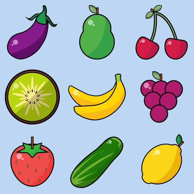 vectores de frutas