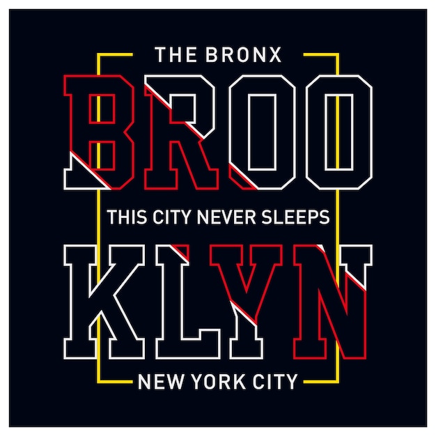 Los vectores gráficos de la camiseta de la tipografía del bronx brooklyn