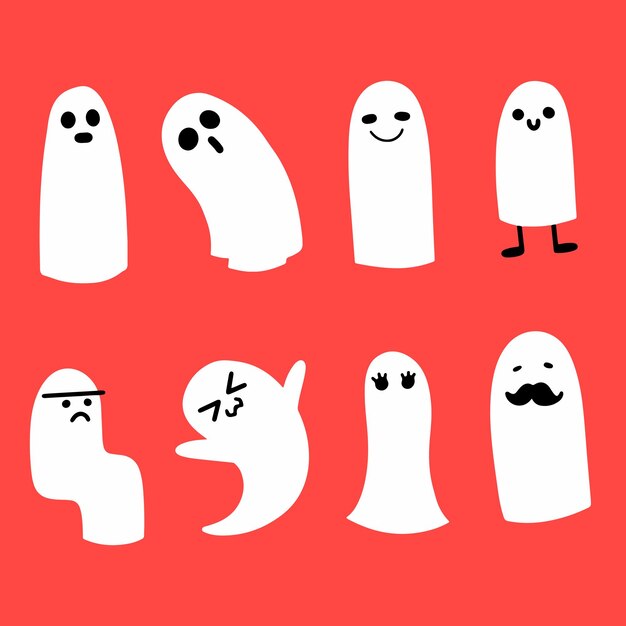 Vector vectores gratuitos de fantasmas animados en caricatura