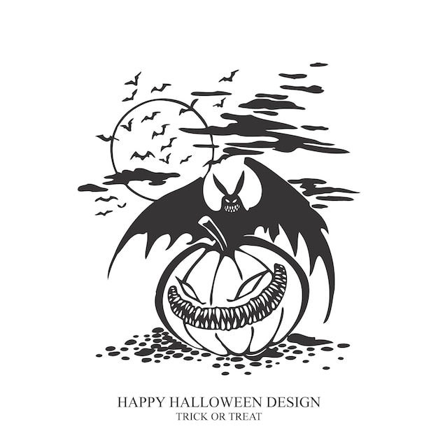 Vectores de Happy Halloween Diseños de Halloween Diseño de calabaza Diseño de calavera de Halloween aterrador