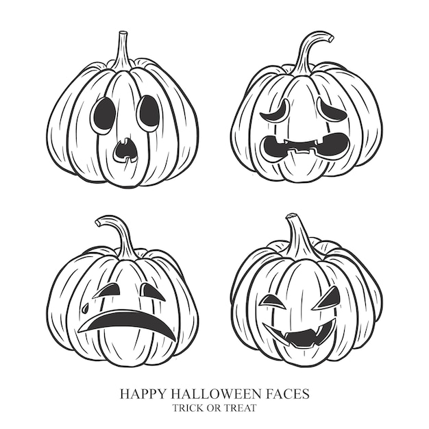 Vectores de Happy Halloween Diseños de Halloween Diseño de calabaza Diseño de calavera de Halloween aterrador