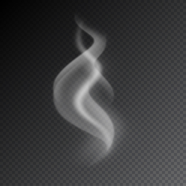 Vectores de humo sobre fondo transparente.