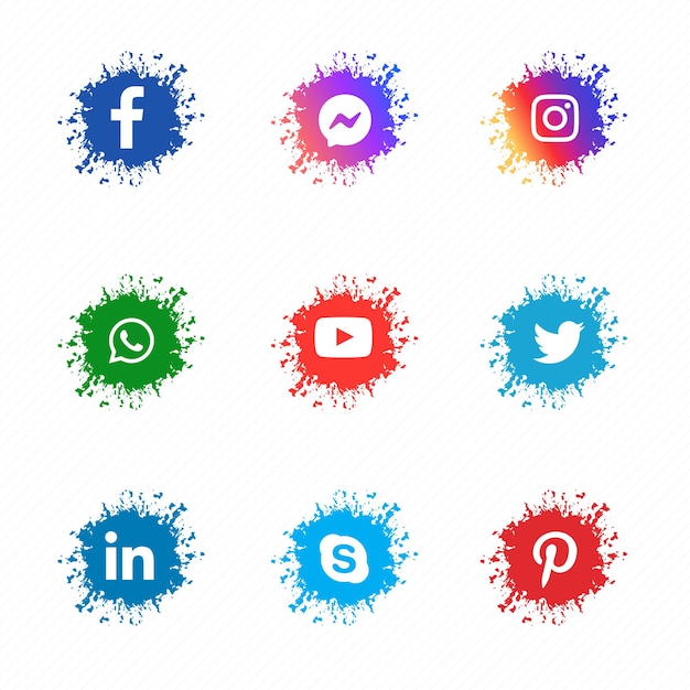 Vector vectores iconos de medios sociales