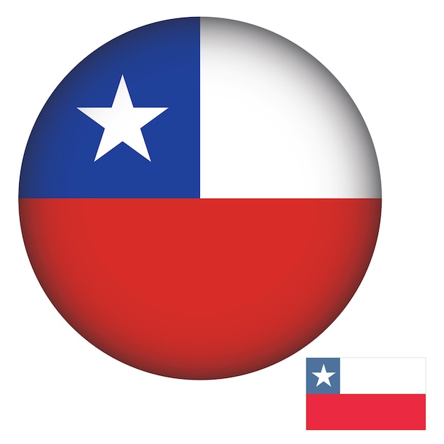 Vector vectores de ilustración de la forma redonda de la bandera de chile