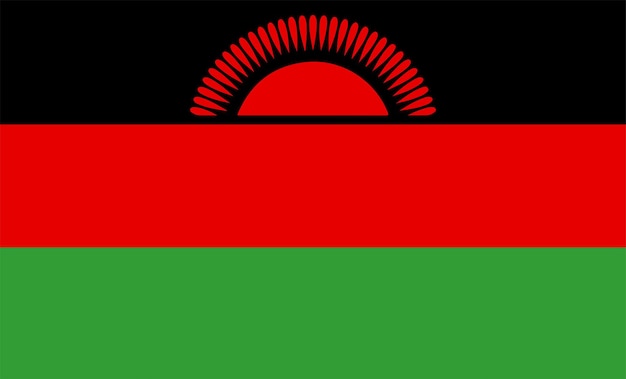 Vectores de ilustraciones de diseño de bandera de malawi