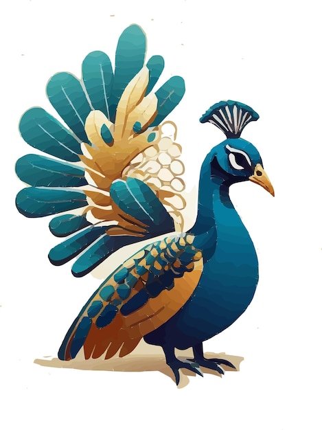 Vectores de pavo real 2D para su diseño