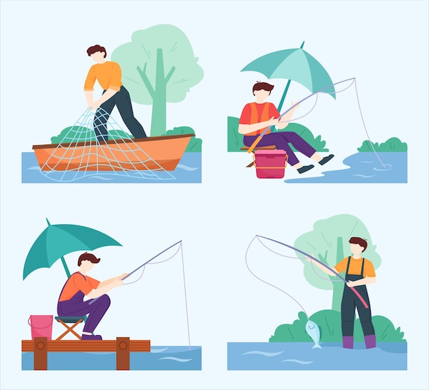 vectores de pesca