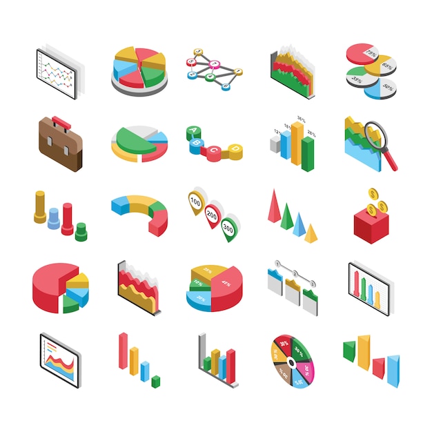 Vectores planos de gráficos de barras