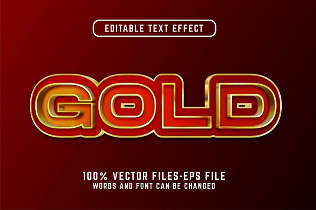 Vectores premium de efecto de texto editable dorado 3d