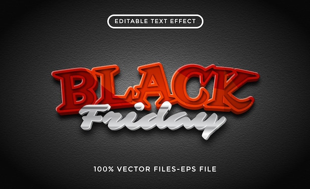 Vectores premium de efecto de texto editable de viernes negro