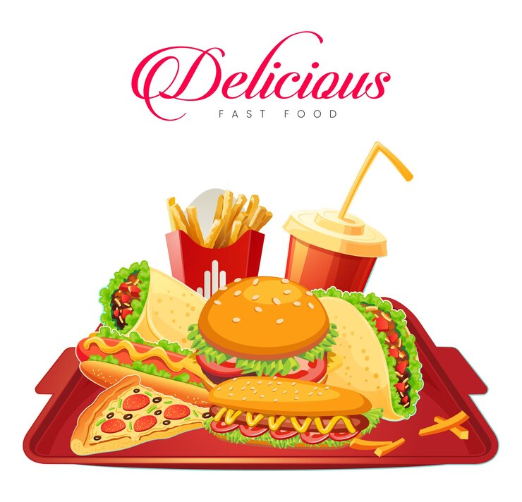 Vector vectores ricos en comida rápida