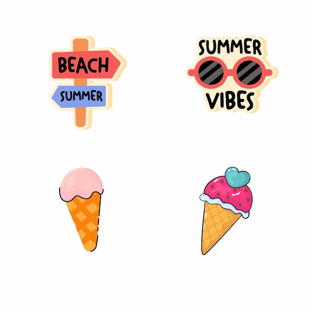 vectores de silueta de verano elemento vectorial de verano
