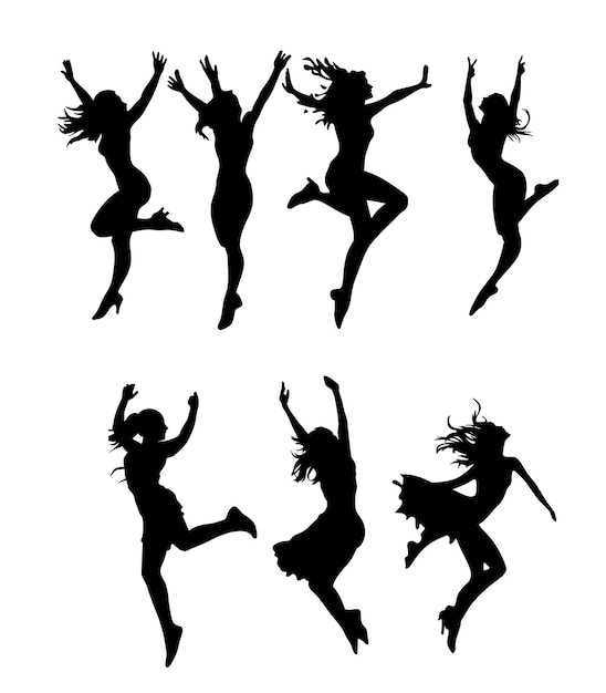 vectores de siluetas de baile