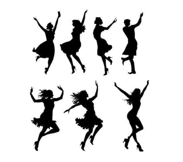vectores de siluetas de baile