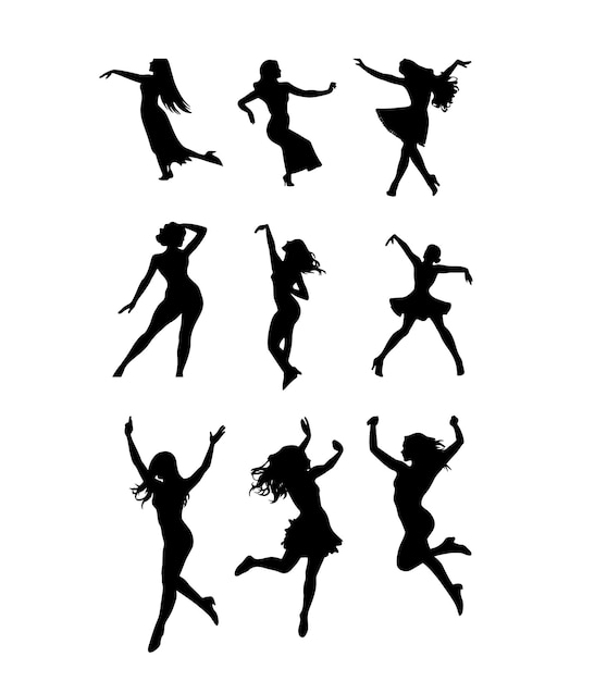 vectores de siluetas de baile