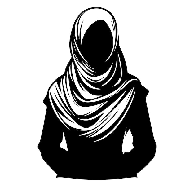 Los vectores de siluetas de vestidos de hijab musulmanes