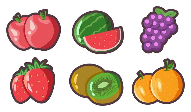 vectores simples de colección de frutas
