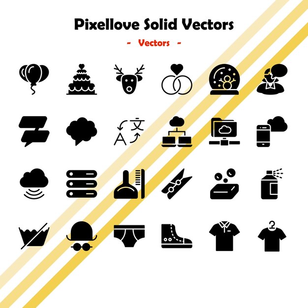 Los vectores sólidos de Pixellove - Una colección de íconos