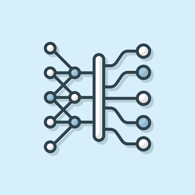 Vectores de tecnología de inteligencia artificial de aprendizaje profundo