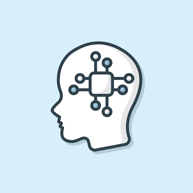 Vectores de tecnología de inteligencia artificial de cerebro digital