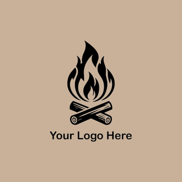 Vectorización del logotipo del fuego de campamento