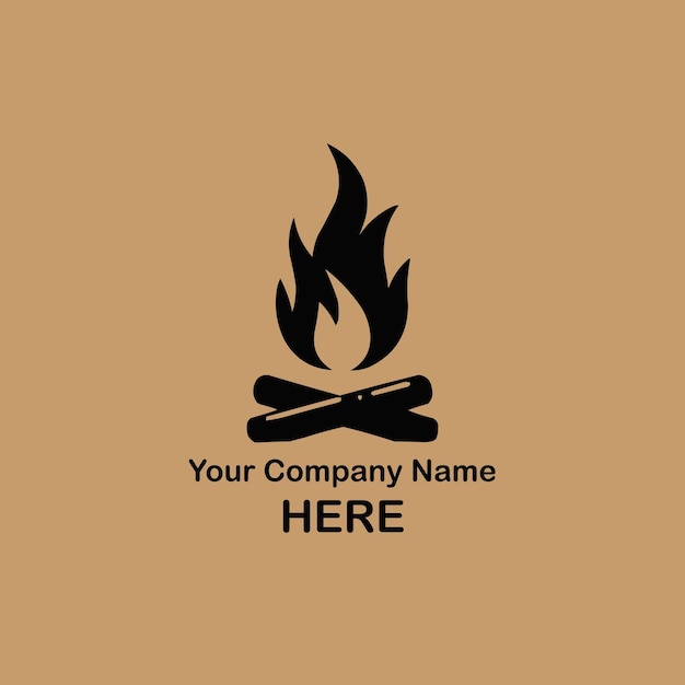 Vectorización del logotipo del fuego de campamento
